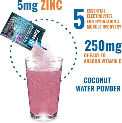 Ener-C & Ener-IV Drink Mix Pack- Vitamin Packets for Water, Electrolytes Powder Packet, Hydration Liquid Mix, Immune Booster for Adults, Healthy Energy, Low Sugar Rehydration for Women & Men- 42 Count