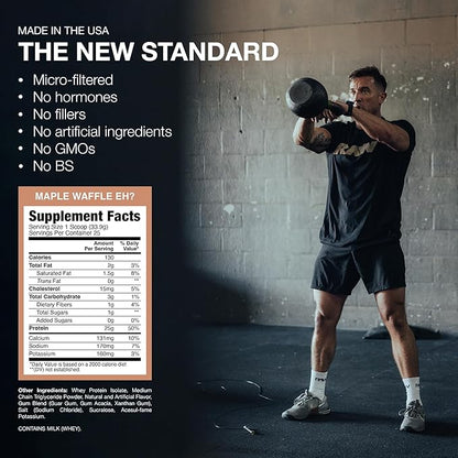 RAW Whey Isolate Protein Powder, Maple Waffle Eh? (CBUM Itholate) - 100% Grass-Fed Sports Nutrition Powder for Muscle Growth & Recovery - Low-Fat, Low Carb, Naturally Flavored - 25 Servings