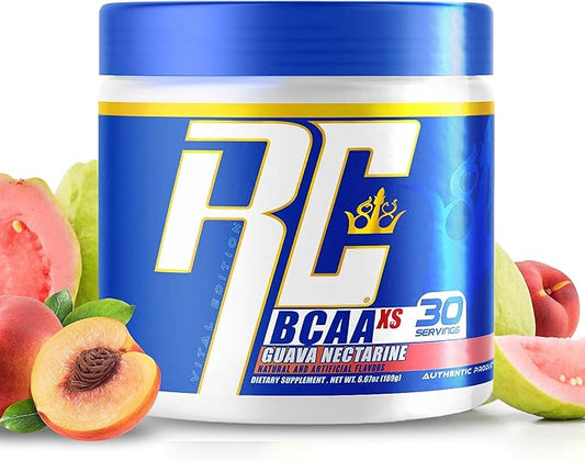 Ronnie Coleman's BCAA XS Powder with EAAs, Branched Chain Amino Acids Post Workout Muscle Recovery, Sugar Free Hydration Drink for Women and Men, Guava Nectarine, 30 Servings