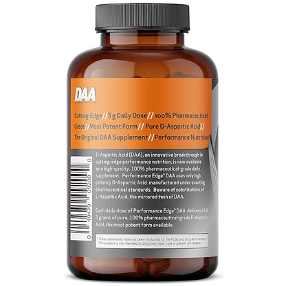 DAA D-Aspartic Acid 3g Daily Dose 30 Day Supply, 120 Capsules
