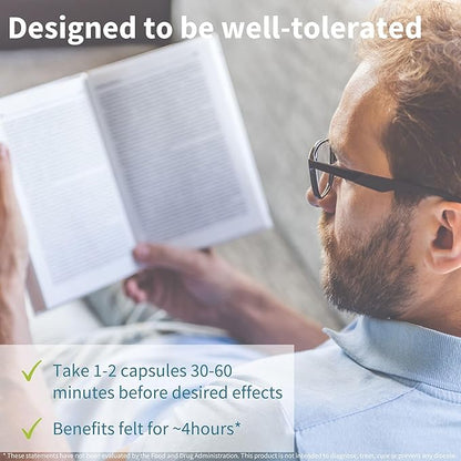 Pure and Essential Focus Comprehensive Nootropic, 200mg Caffeine, L-Theanine, Taurine, L-Tyrosine, B-Vitamins, Non-GMO, Brain Booster and Cognitive Performance, Fast Acting & Non Jittery, 180 Capsules