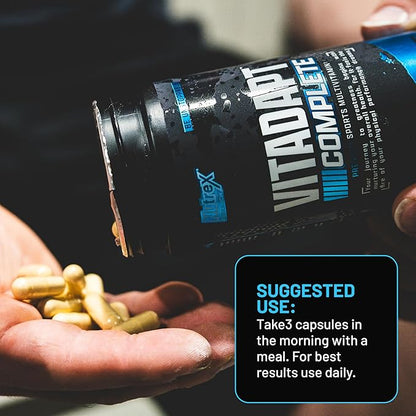 Nutrex Research Vitadapt Complete Sports Multivitamin for Men - 24 Vitamins, KSM-66 Ashwagandha and Minerals for Athletes - Mens Multivitamin (90 Capsules)