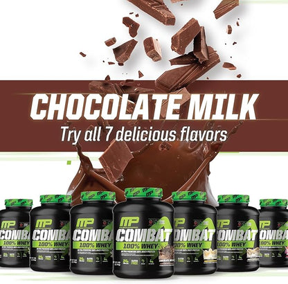 MusclePharm Combat 100% Whey Protein Powder, Chocolate Milk, Fast Recovery & Muscle Gain with Whey Protein Isolate, High Protein Powder for Women & Men, Gluten Free, 5 Lb, 70 Servings