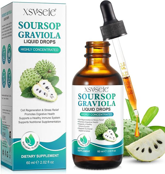 Soursop Bitters Liquid, Soursop Graviola Liquid Drops Natural Soursop Multivitamin Drops Organic Soursop Leaf Extract Drops Soursop Oil for Men & Women