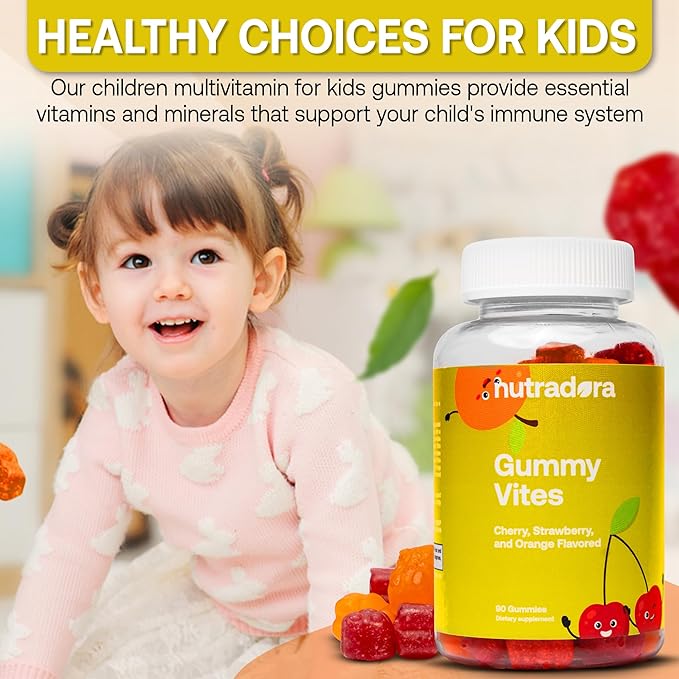 Kids Vitamin Gummies for Kids - Kids Multivitamin Gummies for Kids Immune Support, Muscle Function, & Cognitive Health, Gluten Free, Non-GMO, & Vegan Formula, Formulated in USA, Pack of 1