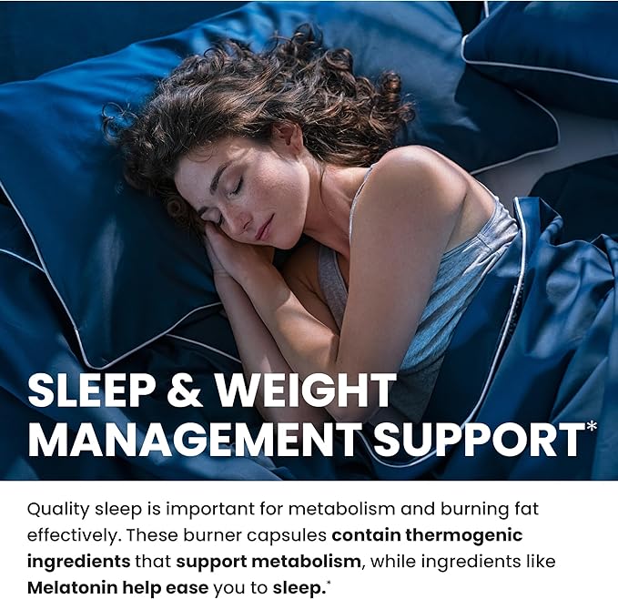 Night Time Fat Burner to Shred Fat While You Sleep | Belly Fat Burner, Carb Blocker & Weight Loss Support Supplements | Burn Belly Fat, Support Metabolism & Fall Asleep Fast | 60 Nighttime Pills