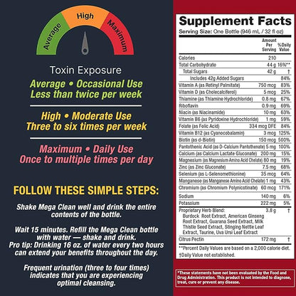 Detoxify – Mega Clean Herbal Detox Cleanse Drink – Full body cleanse detox for women and men - Same day results - Plus sticker