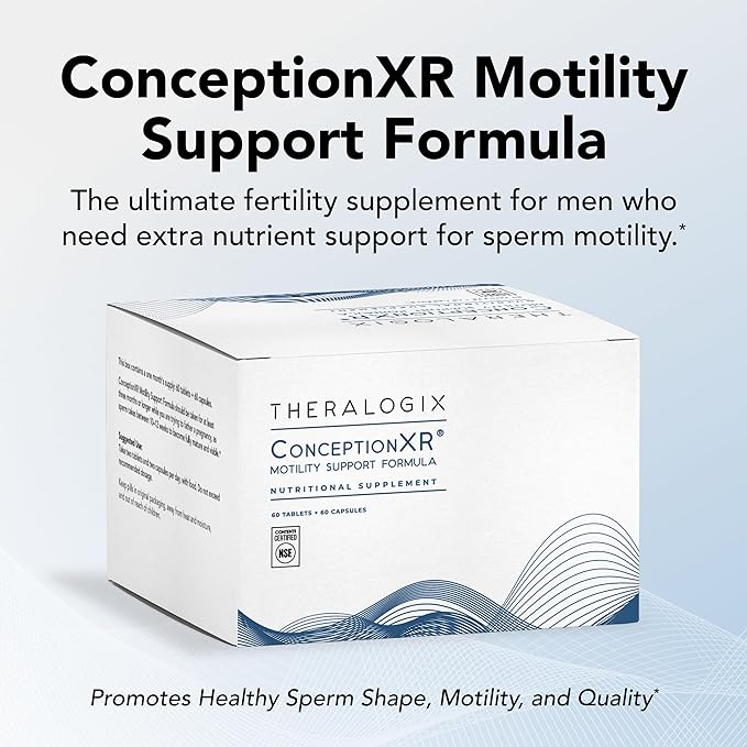 Theralogix ConceptionXR Motility Support Formula - Men's Preconception Vitamins for Fertility Support - Male Fertility Supplements for Sperm Health* - NSF Certified - 60 Tabs + 60 Caps (30-Day Supply)