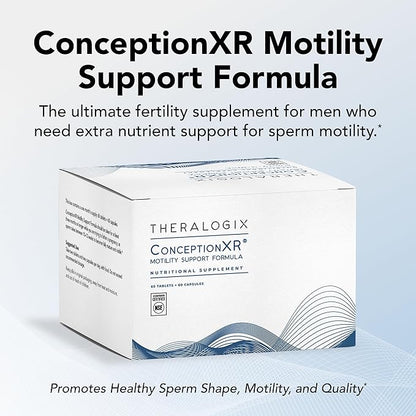 Theralogix ConceptionXR Motility Support Formula - Men's Preconception Vitamins for Fertility Support - Male Fertility Supplements for Sperm Health* - NSF Certified - 60 Tabs + 60 Caps (30-Day Supply)