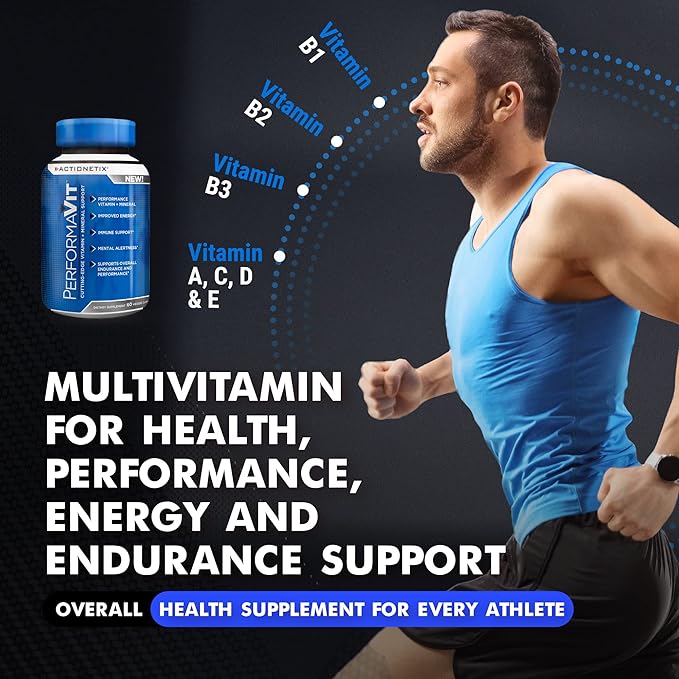 PerformaVit, Athlete Multivitamin For Men & Women, Mens Multivitamins & Minerals, Mens One A Day Multivitamins for Health, Endurance, Immune & Performance, Men’s Multivitamin, 60 Capsules
