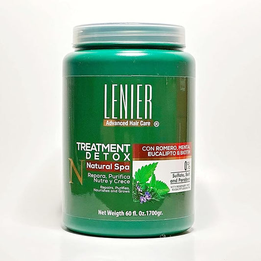 Lenier Hair Detox Treatment with Rosemary, Mint, Eucalyptus & Biotin - Repair, Purify, Nourish & Grow Your Hair - Sulfate, Salt & Paraben Free - 60 oz