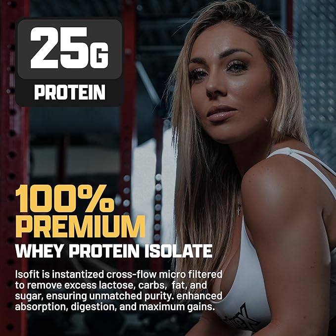 Nutrex Research IsoFit Whey Protein Powder Instantized 100% Whey Protein Isolate (30 Servings (Pack of 1), Bananas Foster)
