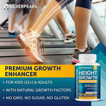 Growth Capsules to Grow Taller - Height Growth Maximizer with Calcium for Bone Strength - Made in USA - Natural Get Taller Supplement - Free of Growth Hormone - Pack of 2