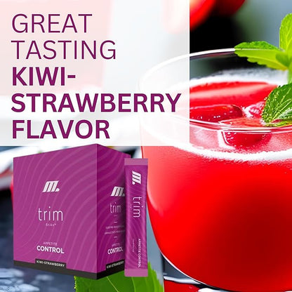Official Trim Stiks - Kiwi-Strawberry - Support Energy & Focus with Mood Boost - Bioperine & Theobromine Energy Powder - Appetite Support (30 Sticks)