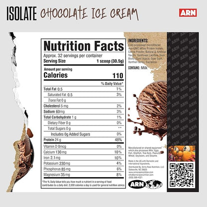 Arms Race Nutrition | ARN | Isolate Whey Protein (32 Servings, Chocolate Ice Cream)