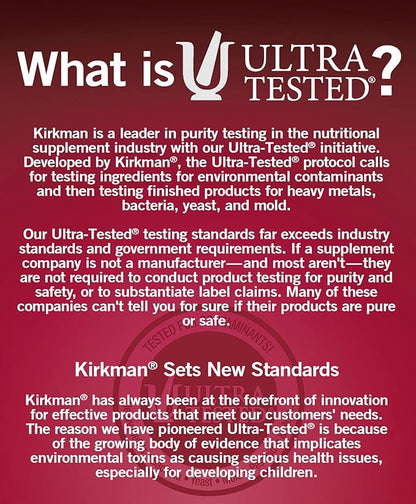 Kirkman - Children’s Multivitamin & Mineral Capsules - 120 Capsules - Potent Broad Spectrum Vitamin/Mineral Supplement - with Coenzyme Q-10 - No Artificial Colors or Flavors