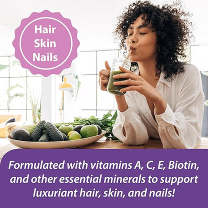 for Women, All Natural, Multivitamin, Multimineral, and Antioxidant with 24 Fruits and Vegetables as Well as Biotin for Hair, Skin, and Nails. 1 Month Supply.