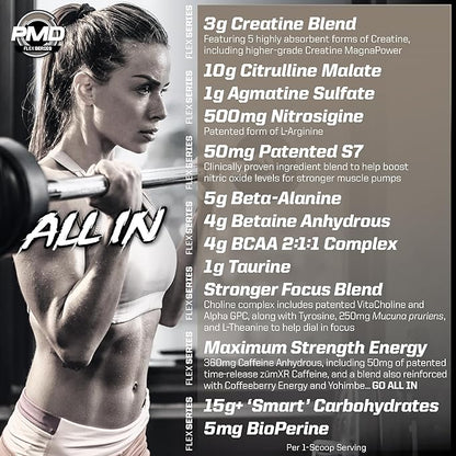 PMD Sports Pump Fuel All in Insanity - Ultimate Muscle Pump Supplement & Pre Workout Powder - Maximum Energy and Focus with Premium Creatine, Beta Alanine & More -Surgin’ Cherry Slush (20 Servings)