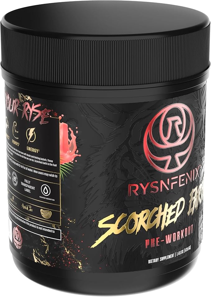 Scorched Earth Pre Workout Powder - Energy & Focus with Dual-Source Caffeine, Nootropics | Pumps from Citrulline, Beta Alanine, Nitrosigine®, GlycerPump™ (Tiger's Blood)