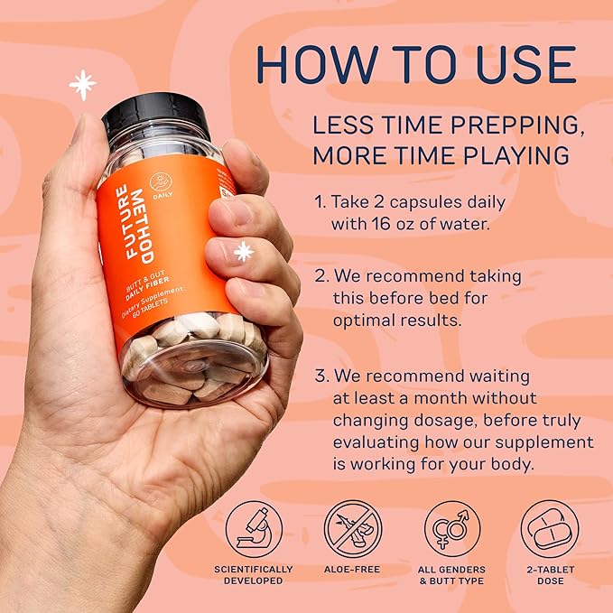 FUTURE METHOD Fiber with Acacia and Psyllium Husk Fiber Pills (60 ct) High Fiber Supplement - Dietary Fiber Supplements for Digestion