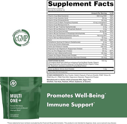 MultiOne Men & Women’s Daily Multivitamin - Essential Nutrients and Minerals for Optimal Health (60 Capsules)