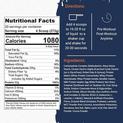 Gaspari Nutrition Real Mass, Advanced Weight Gainer, High Protein, Gycofuse Carbs, and Creatine Monohydrate, Modern Formulation for Mass (12 Pounds, Chocolate Ice Cream)