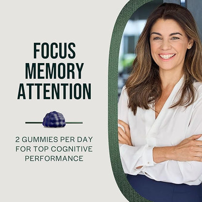 Orlo Focus & Memory Gummies – Nootropic Supplement for Adults with Lion’s Mane, L-Theanine, Phosphatidylserine, Spirulina, Vitamin B6 & B12 Methylcobalamin (60 Gummies)