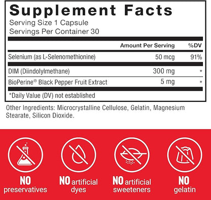 Force Factor DIM Pills to Decrease Estrogen in Men, Diindolylmethane Supplement with Key Natural Ingredients and Superior Absorption, Diindolylmethane 300mg, Works Fast, 30 Capsules