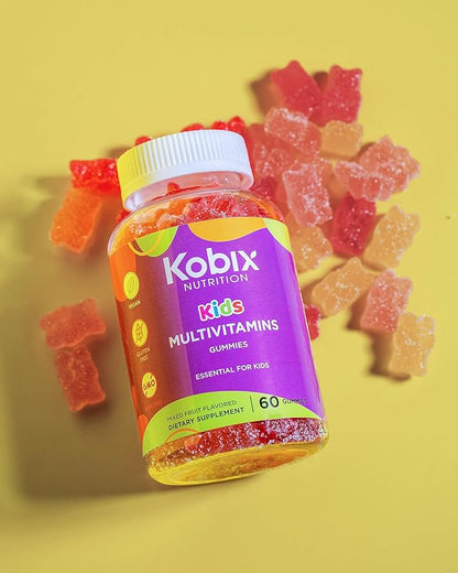 Kobix kids multivitamins gummies | vitaminas para niños | Kosher Non GMO - Vegan - Gluten free | 60 Gummies essential for kids