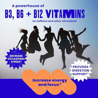 Energy Gummies - with Biotin, Vitamin B3, Vitamin B6 and Vitamin B12 for Kids & Teens - All Natural & Vegan Energy & Focus Supplement for Kids & Teens - Strawberry Flavor - 60/ct