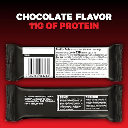 MUSASHI Protein Wafer Bar, 11g Protein, 4g Total Sugars, Chocolate Flavored, Post Workout and Protein Snack On The Go, 12 Pack of 1.4oz (40g) Bars