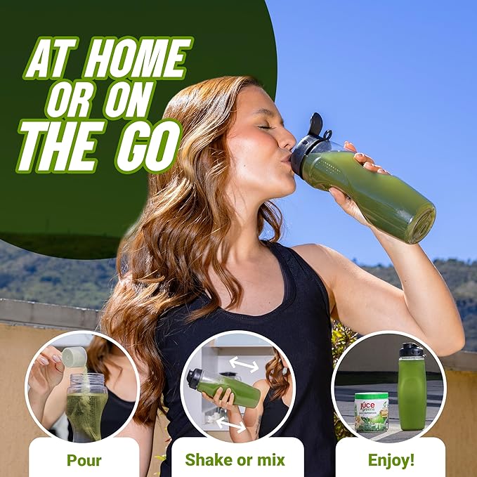 JUCE Green Superfood Powder, Organic Fruits and Veggies Supplement W/ 77 Superfoods Plus Prebiotic Probiotic Blend, Harvest Apple Flavor - 20 Servings (230 g)