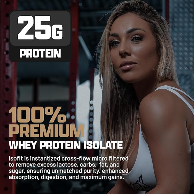 Nutrex Research IsoFit Whey Protein Powder Instantized 100% Whey Protein Isolate (70 Servings, Chocolate Shake)