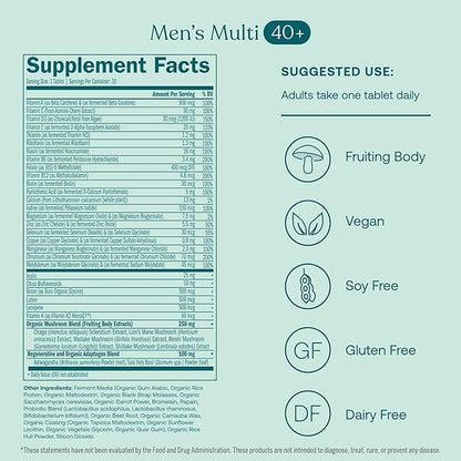 True Grace One Daily Men's Multivitamin 40+ (30 Vegan Tablets) + One Daily Women’s Multivitamin 40+ (30 Vegan Tablets) - Non-GMO - 30-Day Supply of Each