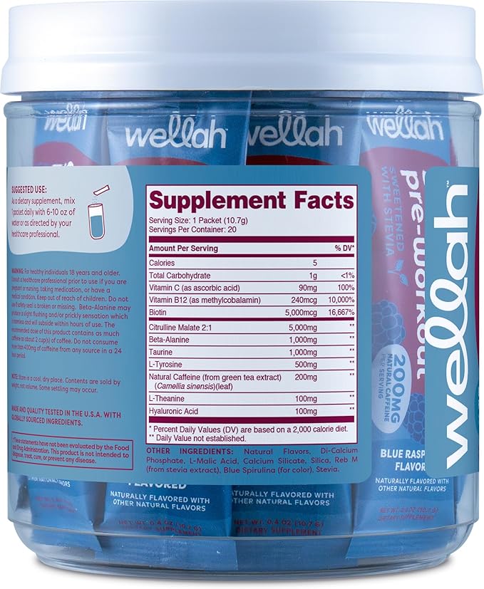 Get-Going Blue Raspberry Flavored Pre-Workout Stickpacks (20 Servings)