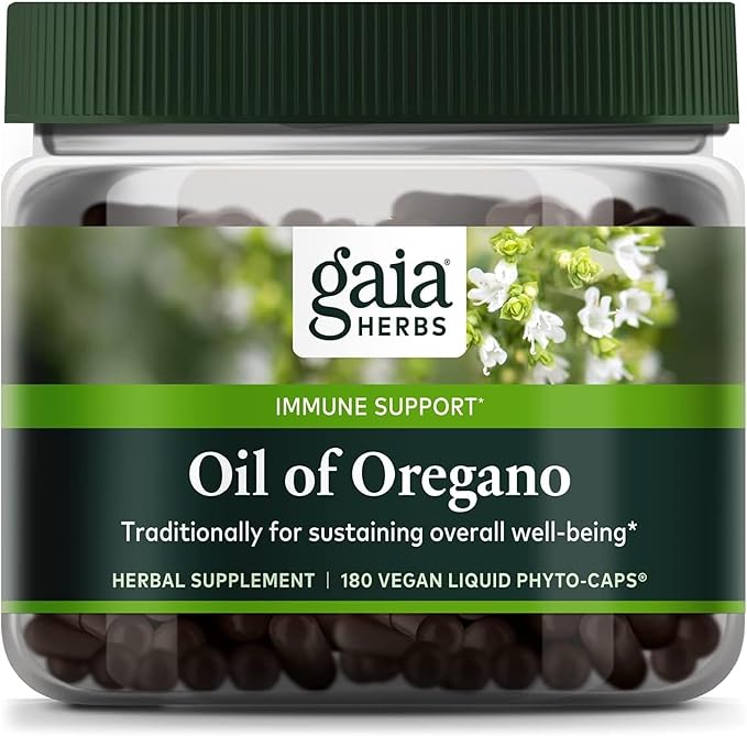 Gaia Herbs Oil of Oregano - Immune and Antioxidant Support Supplement to Help Sustain Overall Well-Being - with Oregano Oil, Carvacrol, and Thymol - 180 Vegan Liquid Phyto-Capsules (90-Day Supply)