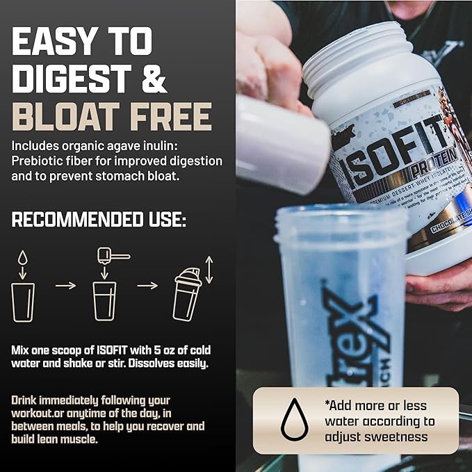 Nutrex Research IsoFit Whey Protein Powder Instantized 100% Whey Protein Isolate (70 Servings, Vanilla Bean Ice Cream)