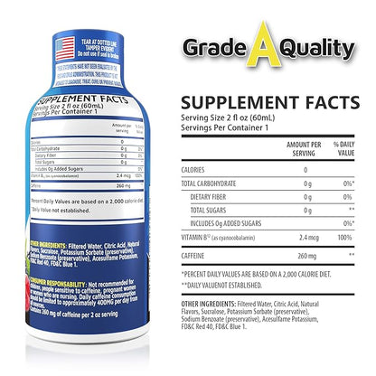 Vitamin Energy Shots, Mixed Berry Flavor, Up to 7+ Hours of Energy, 1.93 Fl Oz, 12 Count