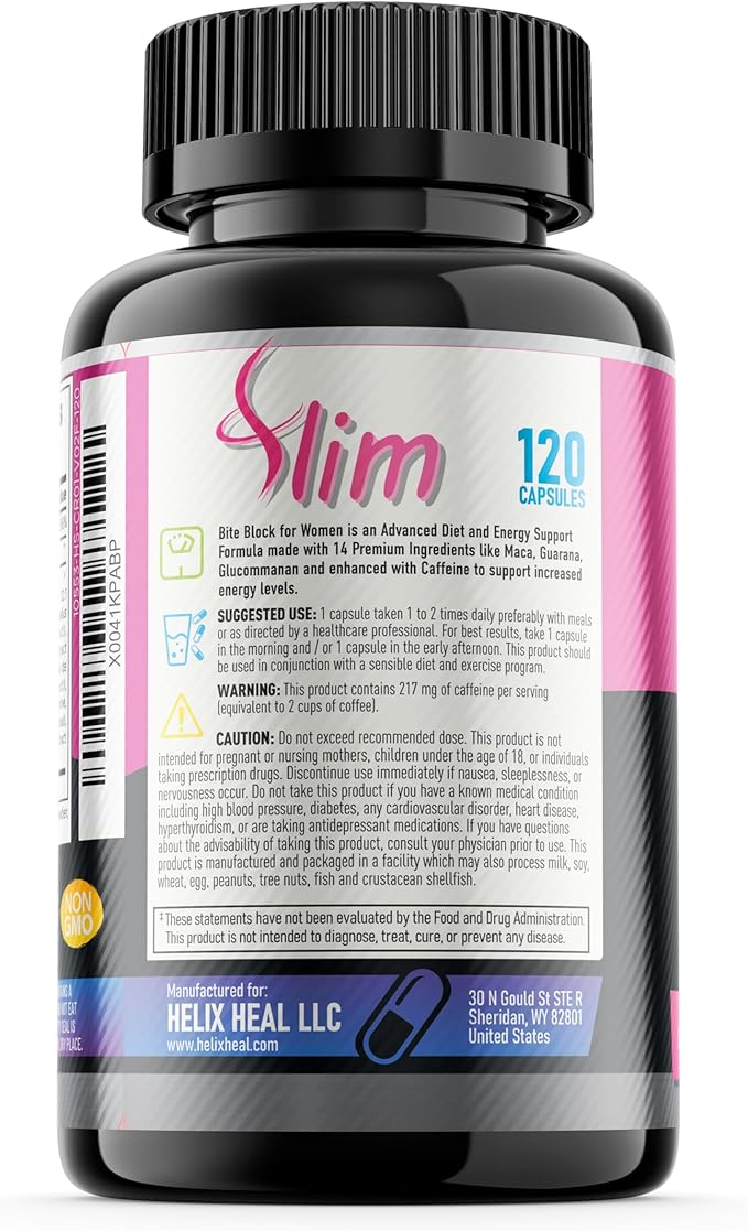 Appetite Suppressant for Weight Loss Women - Pills for Bloating Relief & Carb Blocker, Thermogenic Belly Fat Burner w/Chromium Caffeine Glucomannan - Diet Pills Work Fast, Pack of 2