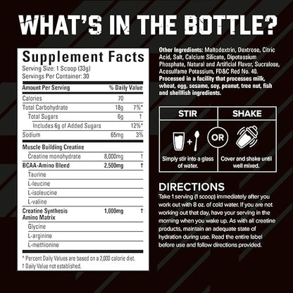 Six Star Creatine Monohydrate Powder, X3 (Fruit Punch) - Flavored Creatine HCl Powder Monohydrate Supplement for Muscle Building & Performance - Post Workout Supplement for Men & Women - 30 Servings