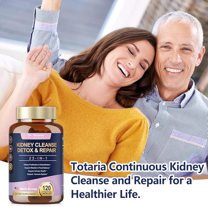 Kidney Cleanse Detox & Repair Capsules, Chanca Piedra & Cranberry Pills for Kidney Support Supplement Extra Strength with Kidney Stones Dissolver, Urinary Tract Health for Woman, 23 in 1, 120 Counts