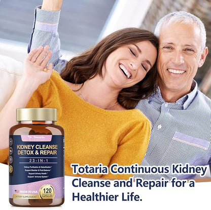 Kidney Cleanse Detox & Repair Capsules, Chanca Piedra & Cranberry Pills for Kidney Support Supplement Extra Strength with Kidney Stones Dissolver, Urinary Tract Health for Woman, 23 in 1, 120 Counts