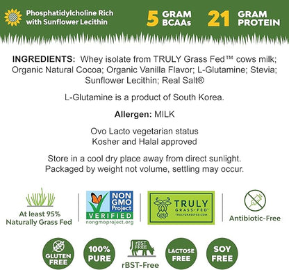 MariGold Grass-fed Whey Protein Isolate Powder - Rich Chocolate Malt Flavor - 1 Lb | 100% Pure, Cold-Processed, Micro-Filtered, Undenatured, Non-GMO, rBGH Free, Soy Free, Gluten Free, Lactose Free