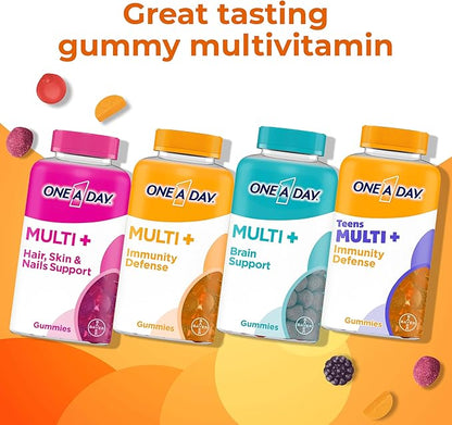 ONE A DAY Teen Multi+ Immunity Defense Vitamins, Multivitamin Gummies With Boost of Immunity Support with Vitamins A, C, D, E, Selenium & Zinc, 120 Count