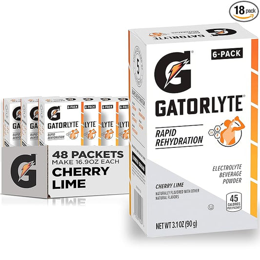Gatorlyte Powder, Cherry Lime, Makes 20 Fl Oz (Pack of 48)