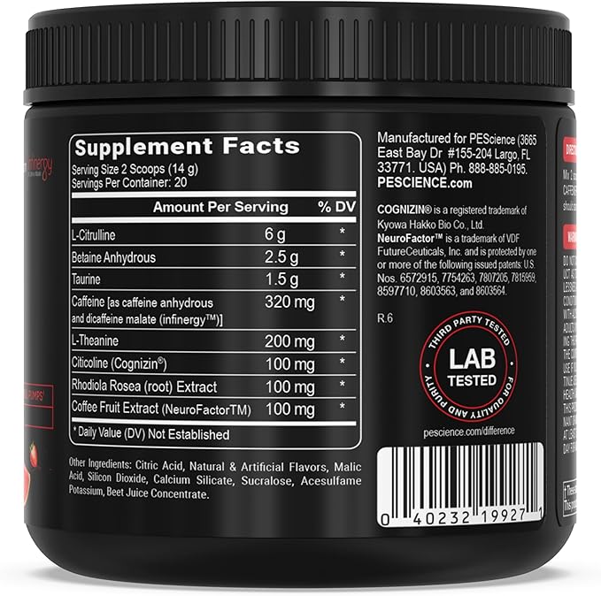 PEScience Prolific Pre Workout, Melon Berry Twist, 40 Scoops, Energy Supplement with Nitric Oxide