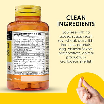 MASON NATURAL Mini Multi Vitamins with Iron, Vitamins A, C, D, E, B1, B2, B3, B6, B12, Folate and Calcium for Overall Health, 1 Year Supply