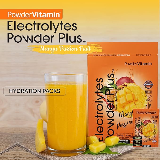 Electrolytes Powder Plus, Keto, Mango Passionfruit, Sugar Free, 1000mg Potassium, 120mg Calcium, 120mg Magnesium, Non-GMO, Zero Calories, 30 Hydration Packets
