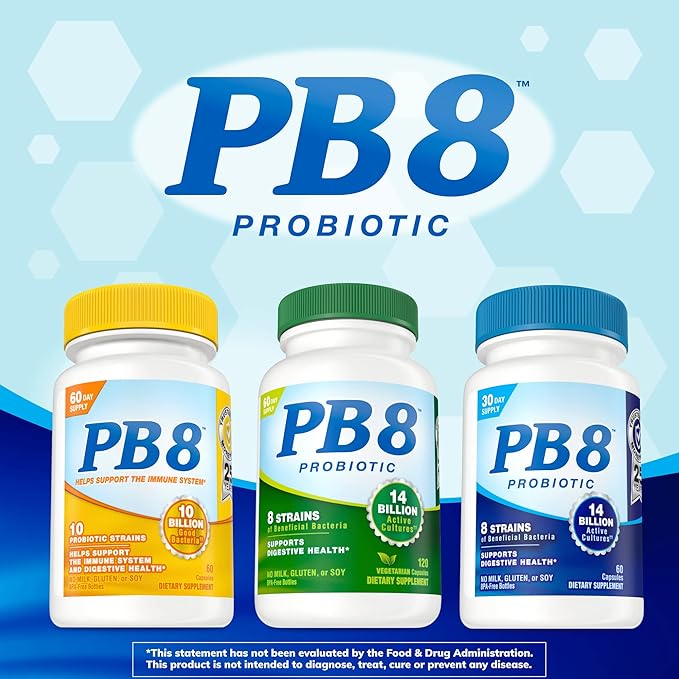Nutrition Now PB 8 Probiotic Acidophilus for Life* Vegetarian Dietary Supplement for Men and Women, 120 Count (Pack of 2)