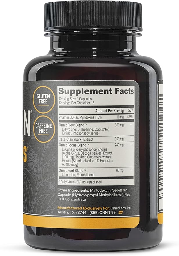 ONNIT Premium Alpha Brain Bundle - Nootropic Brain Supplement (30 Count) for Focus, Concentration & Memory + Total Human Day and Night Vitamin Packs for Men and Women (30-Day Supply)